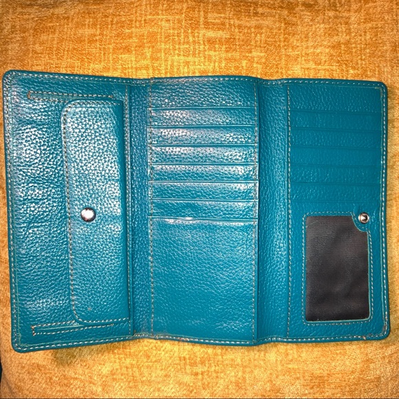 Teal Leather Wallet - Picture 11 of 14